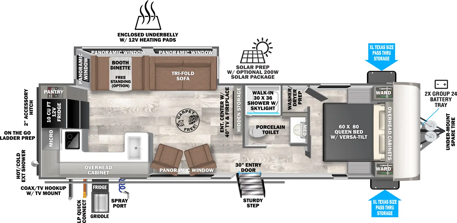 Heritage Glen Travel Trailers 27RKHL Floorplan